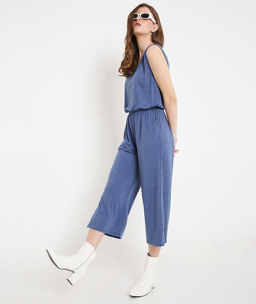 Blue Summer Jumpsuit with Pockets